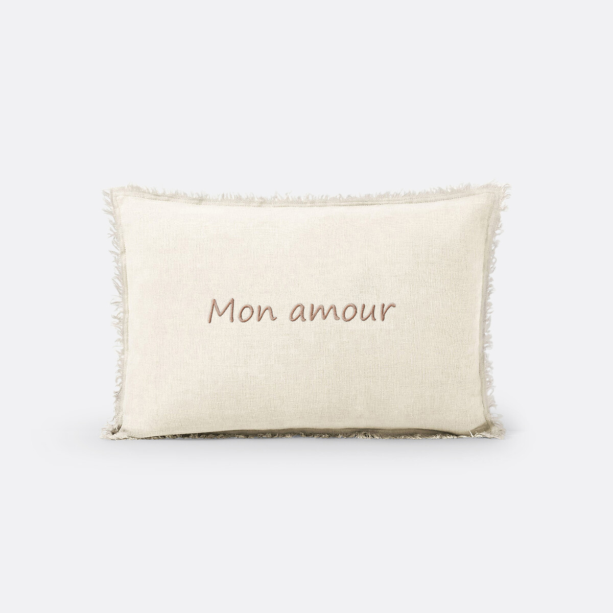 Housse coussin pur lin lavé personnalisée, Linange ecru, LA REDOUTE INTERIEURS
