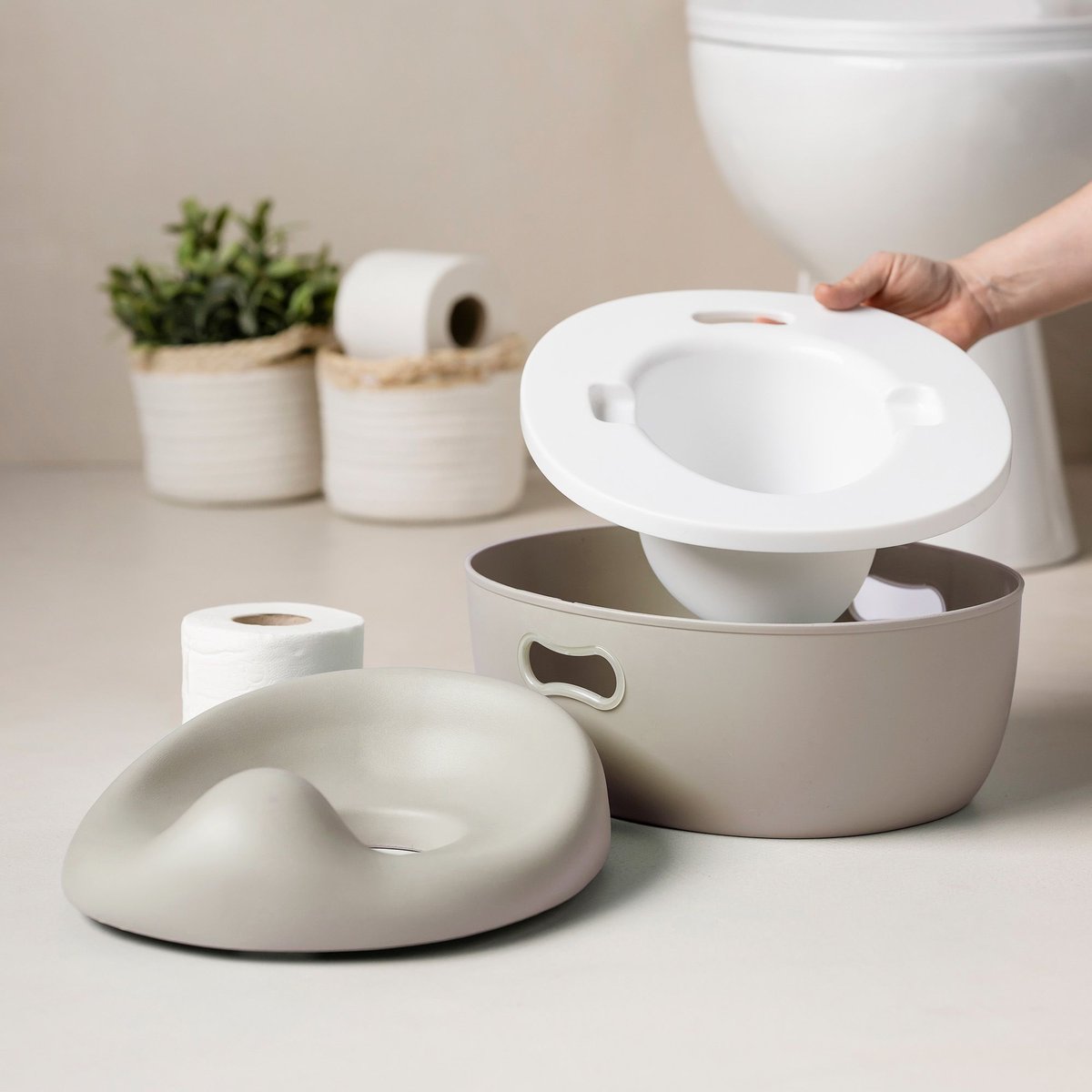 Pot d'apprentissage Potty 3 en 1 beige, NATTOU