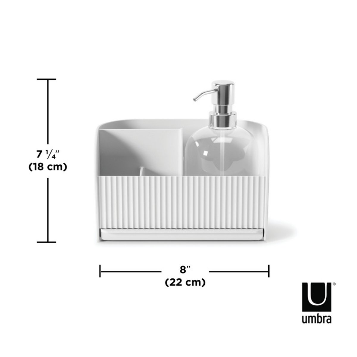 Porte éponge cuisine pompe à savon SLING blanc, UMBRA