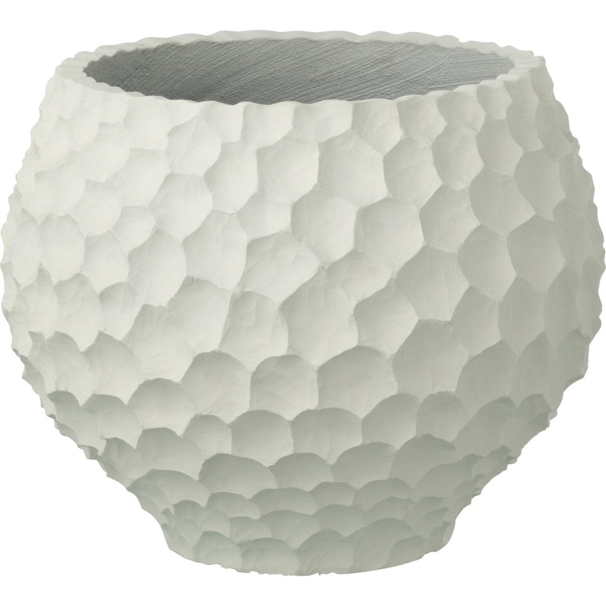 Cache-pot en pierre sculptée à relief sable blanc, RECOLLECTION