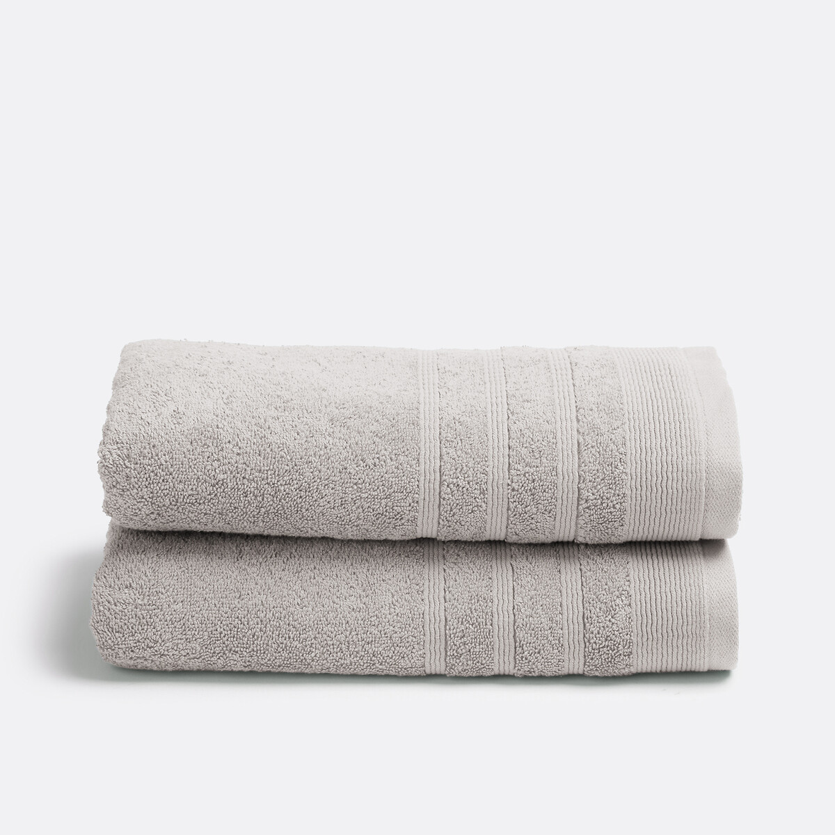 Lot de 2 serviettes éponge 600 g/m2, Zavara gris clair, LA REDOUTE INTERIEURS