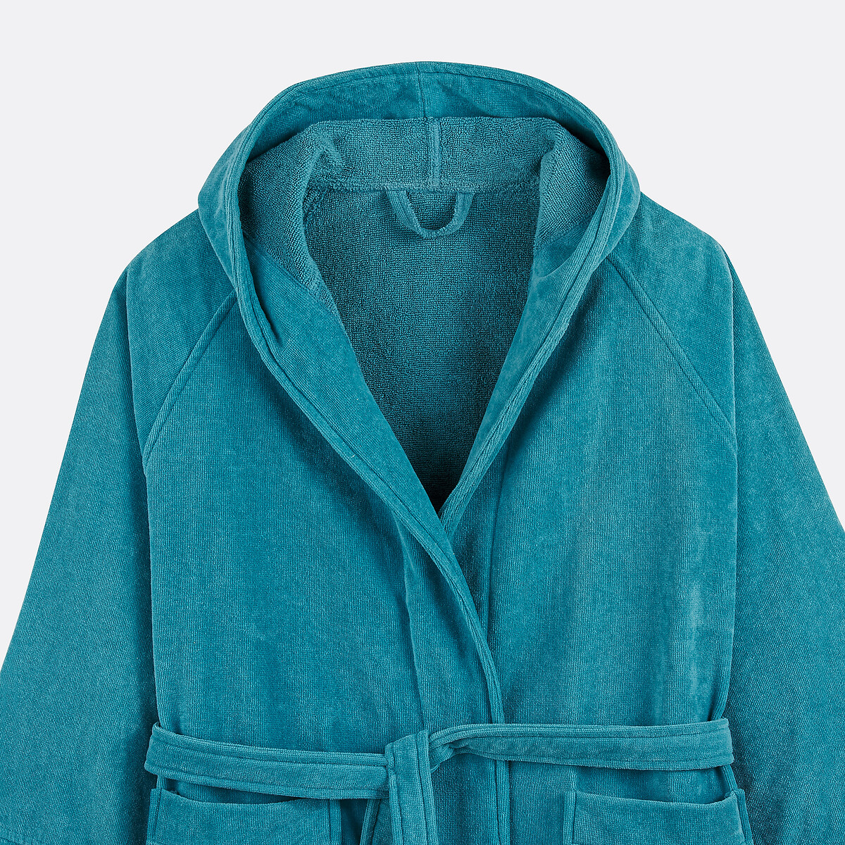 Albornoz con capucha, de rizo 450 g/m2, Trizie azul pavo real, LA REDOUTE INTERIEURS