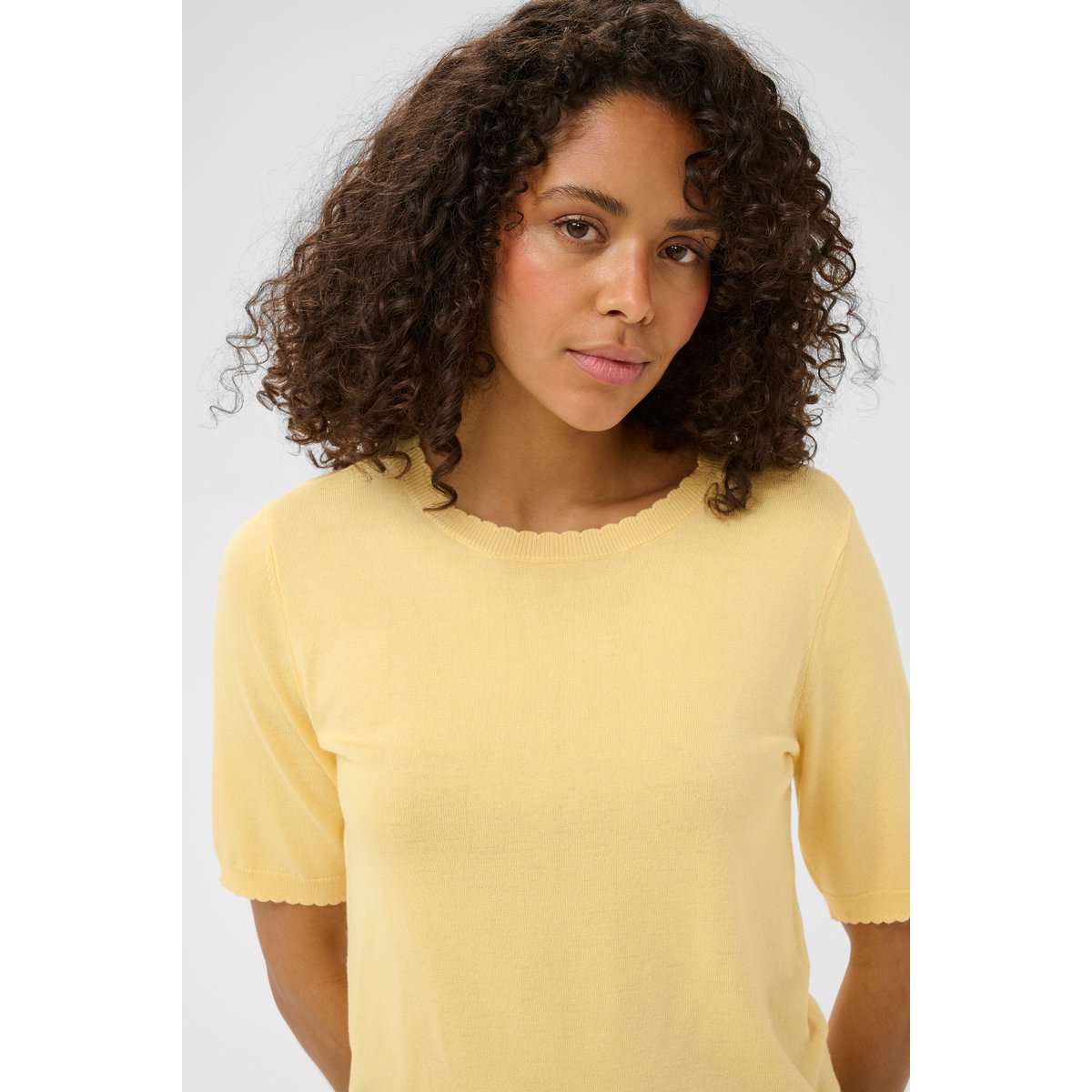 Pullover tricoté jaune sunlight, KAFFE