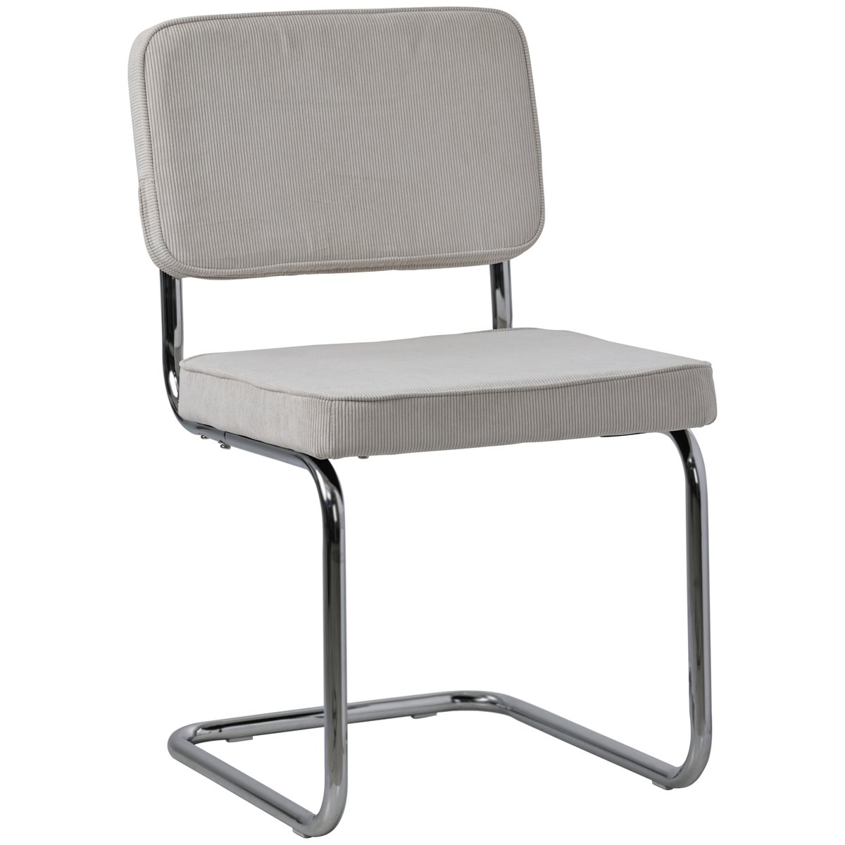 Chaises cantilever Maria en velours, lot de 2, MARIA beige, gris, HAPPY GARDEN