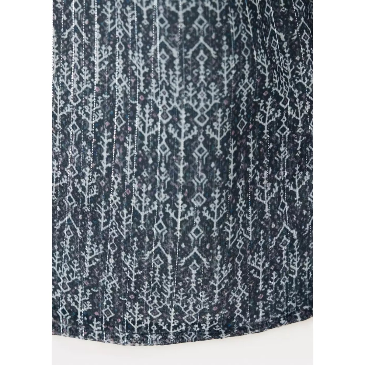 Chemise courte brillante à motifs géométriques bleu marine, MANGO TEEN