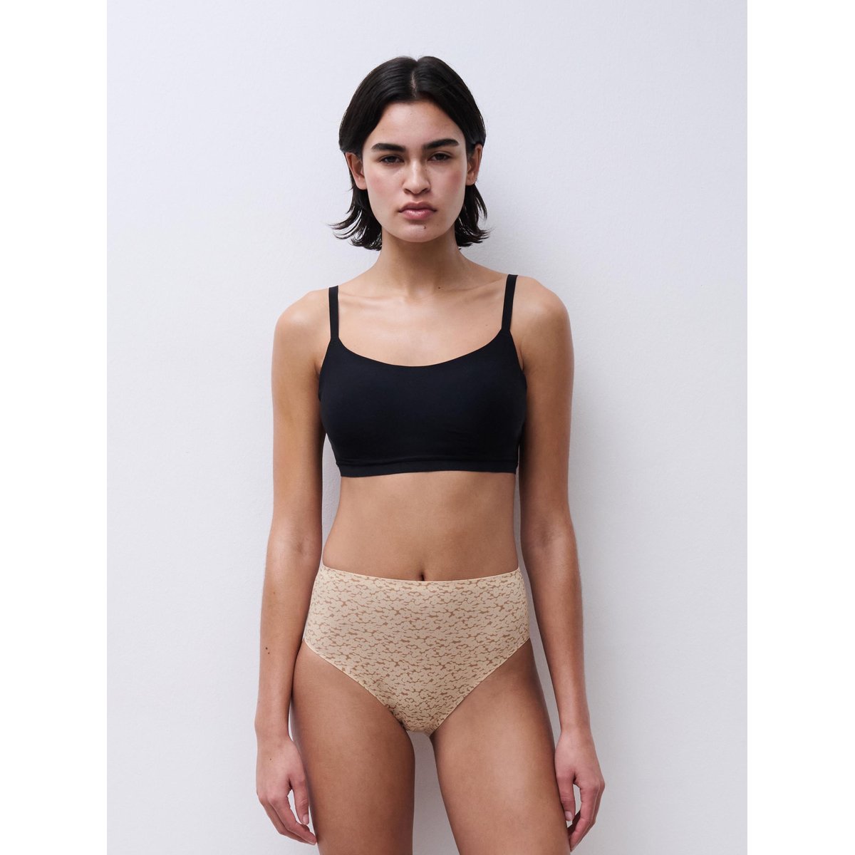 Culotte taille haute échancrée SOFTSTRETCH norah nude print, CHANTELLE