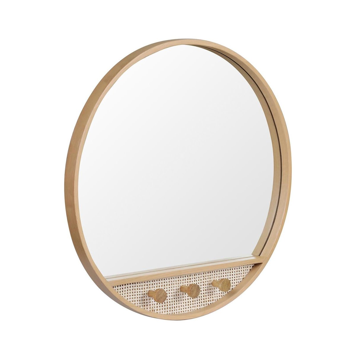Miroir rond chêne 60x60cm NESTO chêne, MOB IN