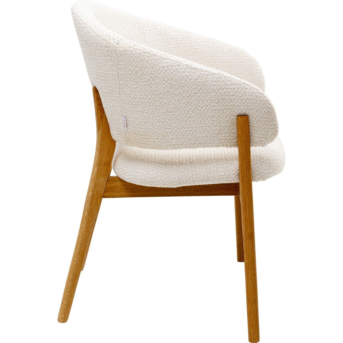 Chaise avec accoudoirs en polyester tressé et chêne, AUGUST beige, KARE DESIGN