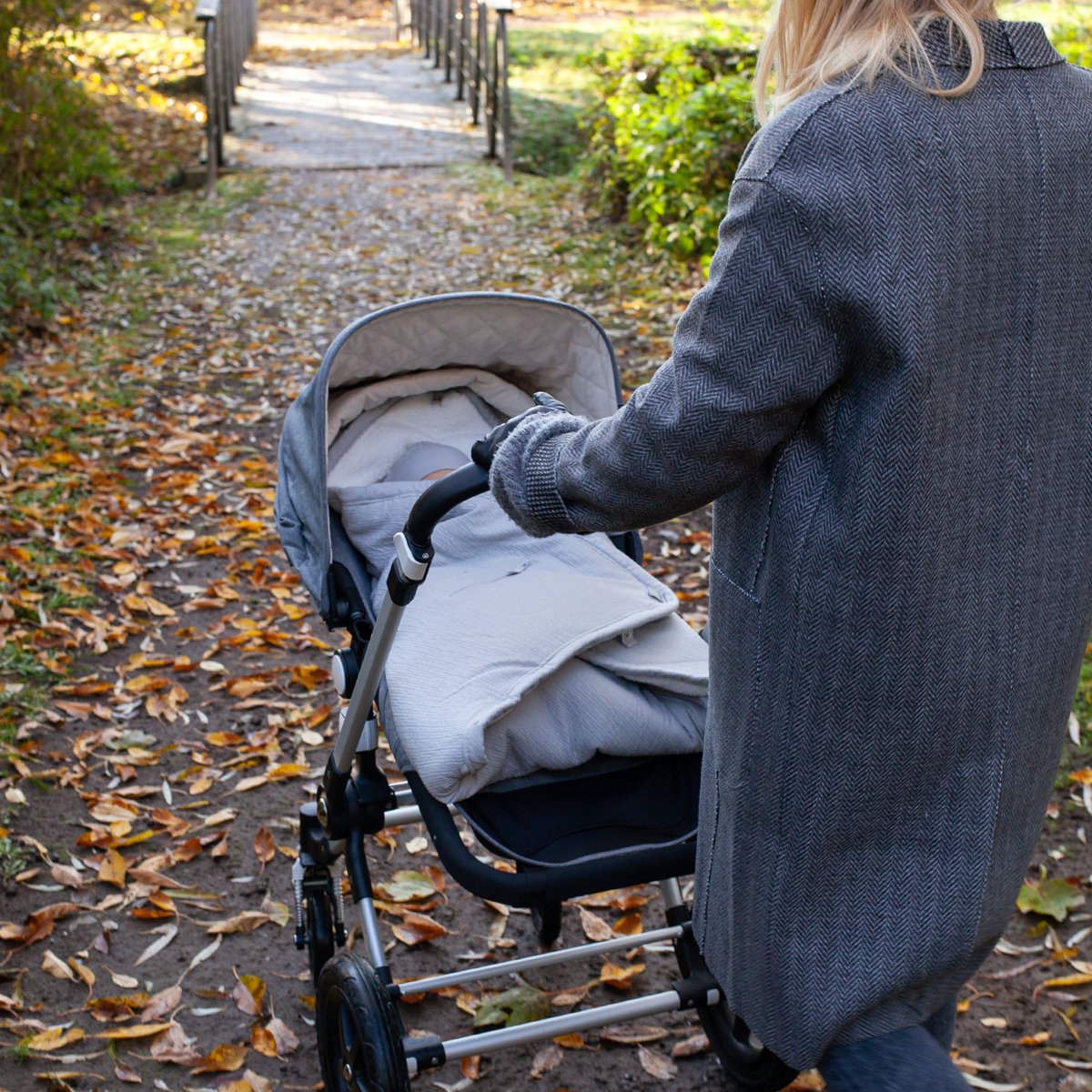 Nid d'ange bébé poussette et siège auto hiver - Teddy bien chaud grizou, BEMINI