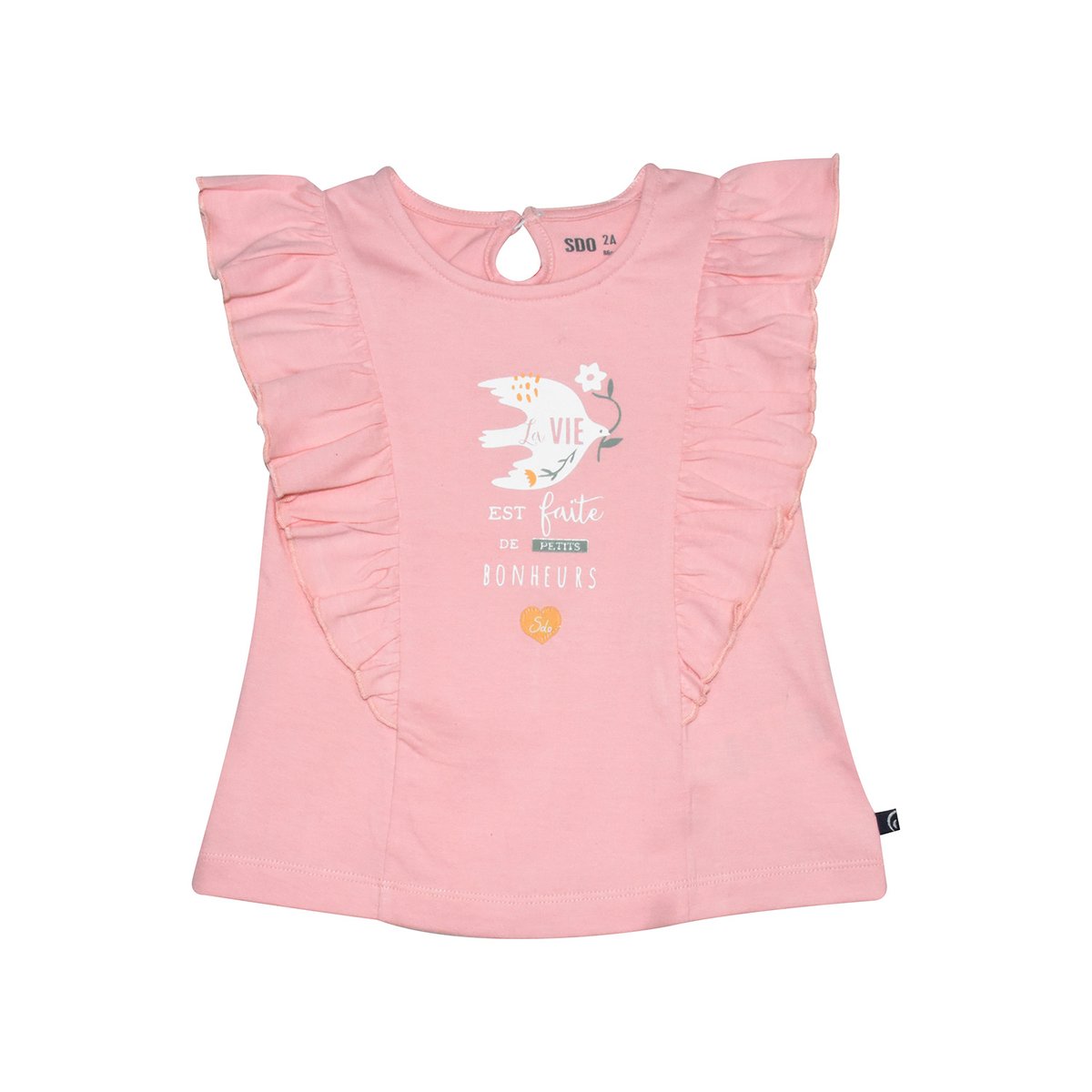 Tee shirt louisette sans manches enfant rose, SUCRE D'ORGE