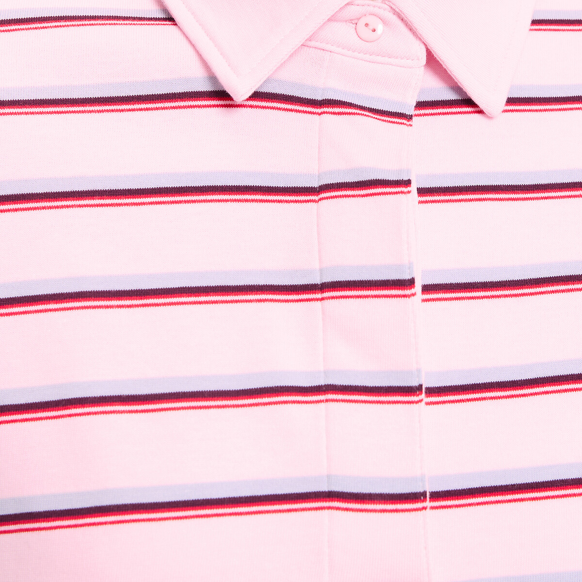 T-shirt col polo, manches longues, à rayures rayé rose, LA REDOUTE COLLECTIONS