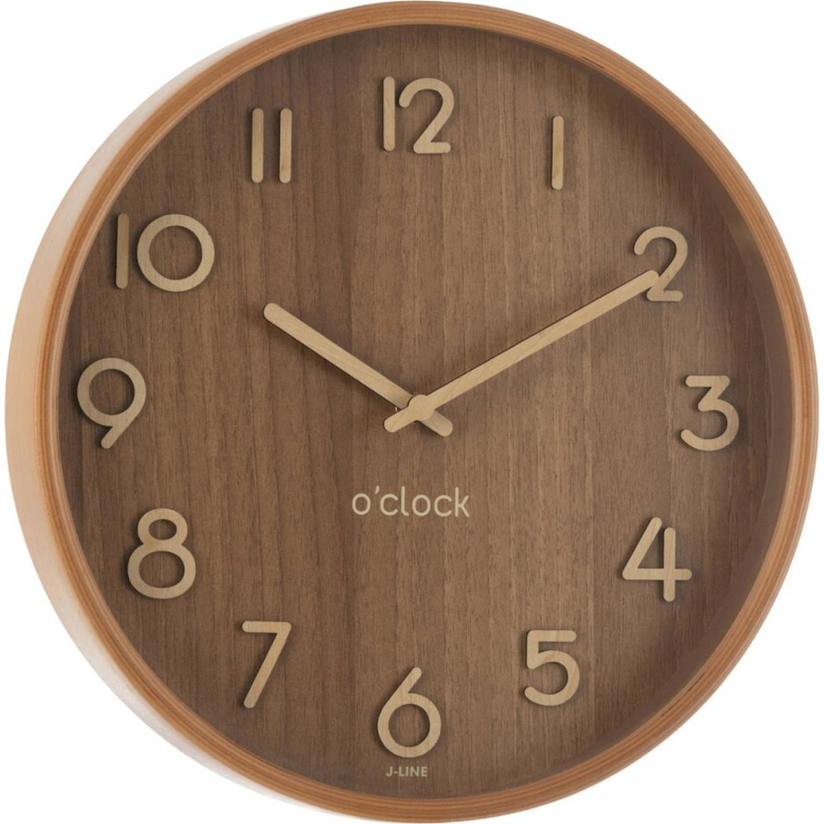 Horloge murale en bois naturel foncé, RECOLLECTION