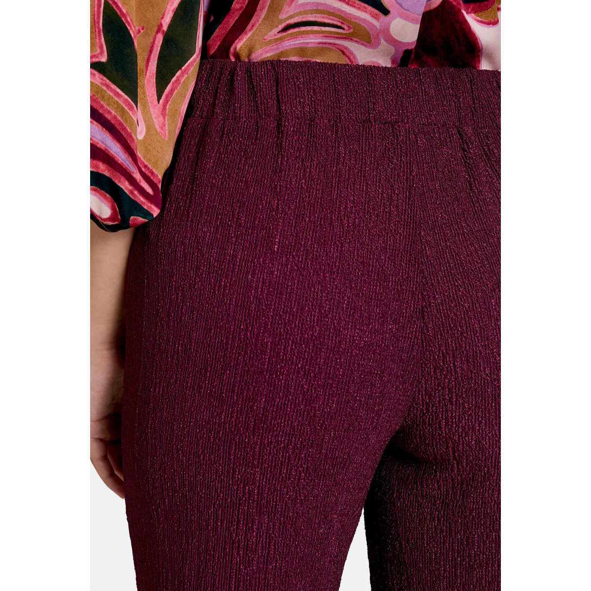 Pantalon casual à jambes larges dark aubergine, CARTOON