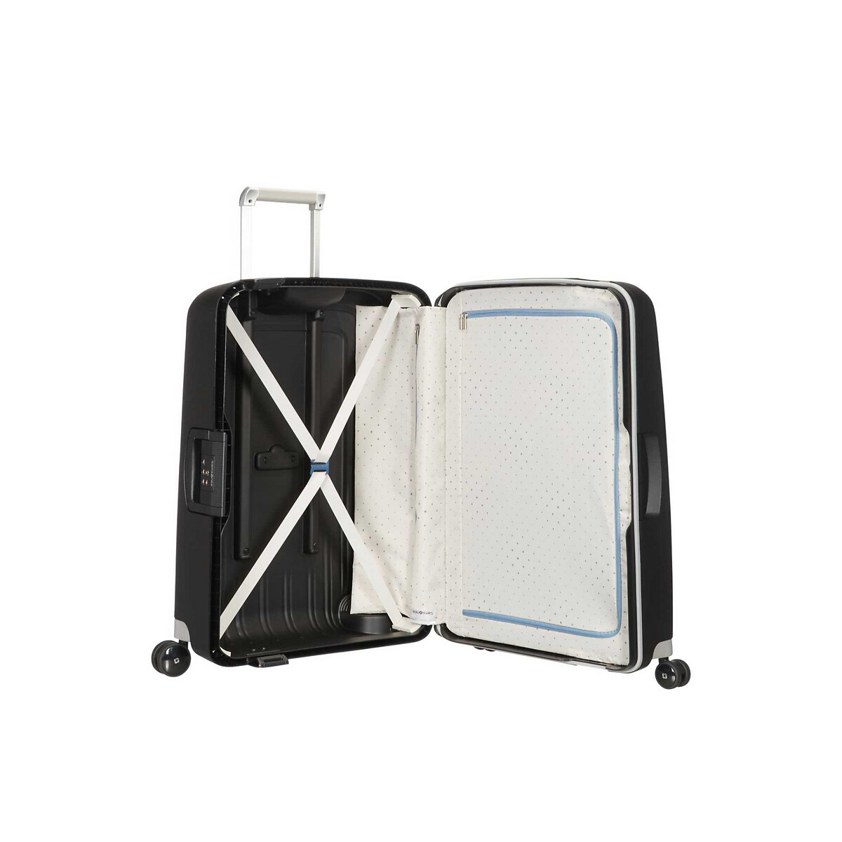 Mala de viagem média S'Cure, 69 cm, com 4 rodas e fechadura, da Samsonite preto , SAMSONITE