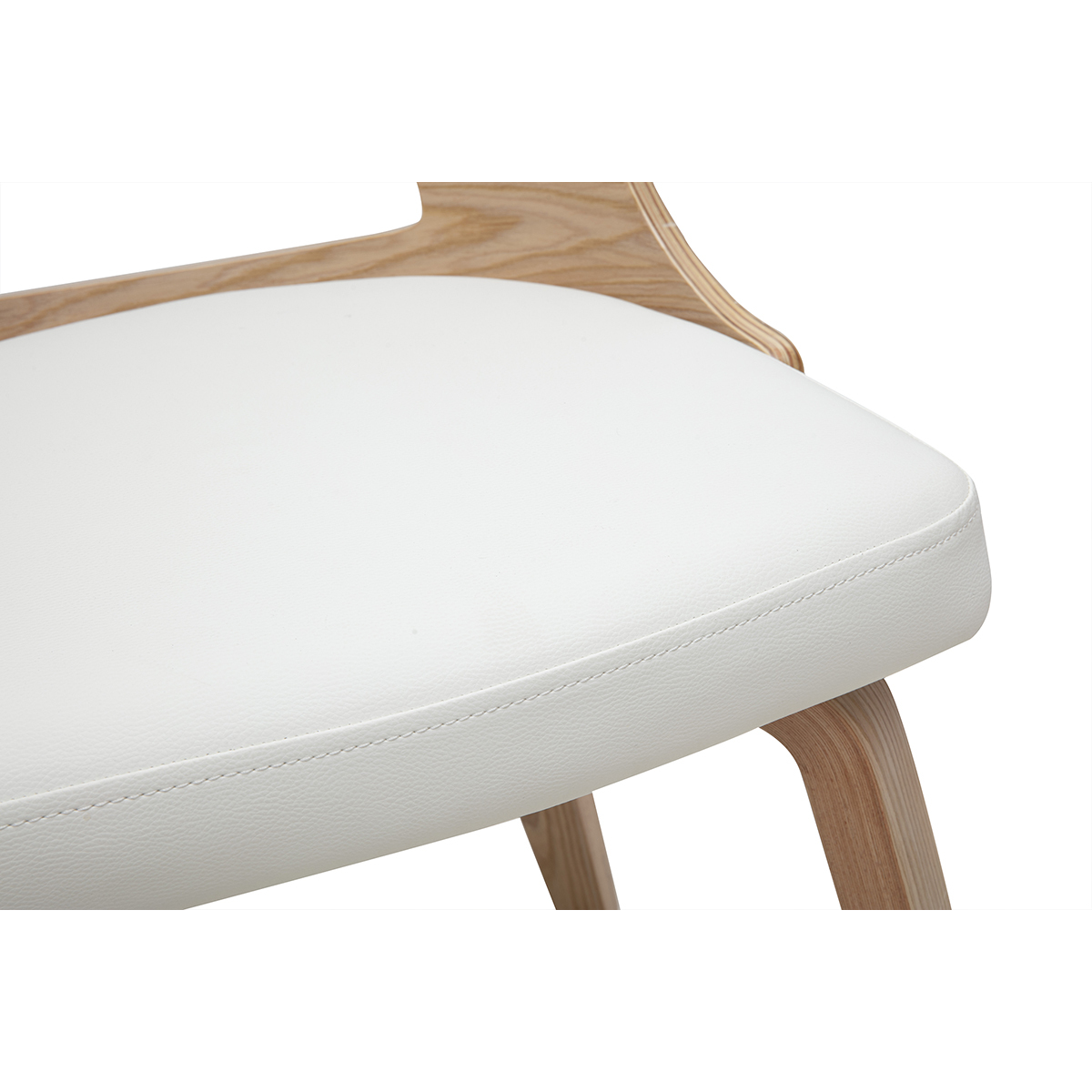 Chaise scandinave blanc et bois clair GARBO blanc, MILIBOO