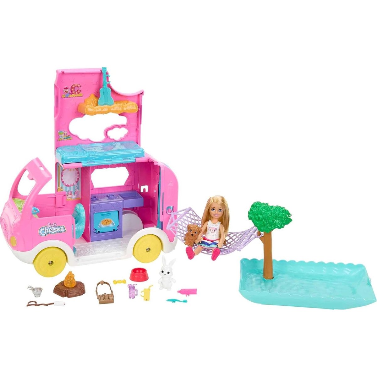 Coffret Camping-Car De Chelsea multicolore, MATTEL
