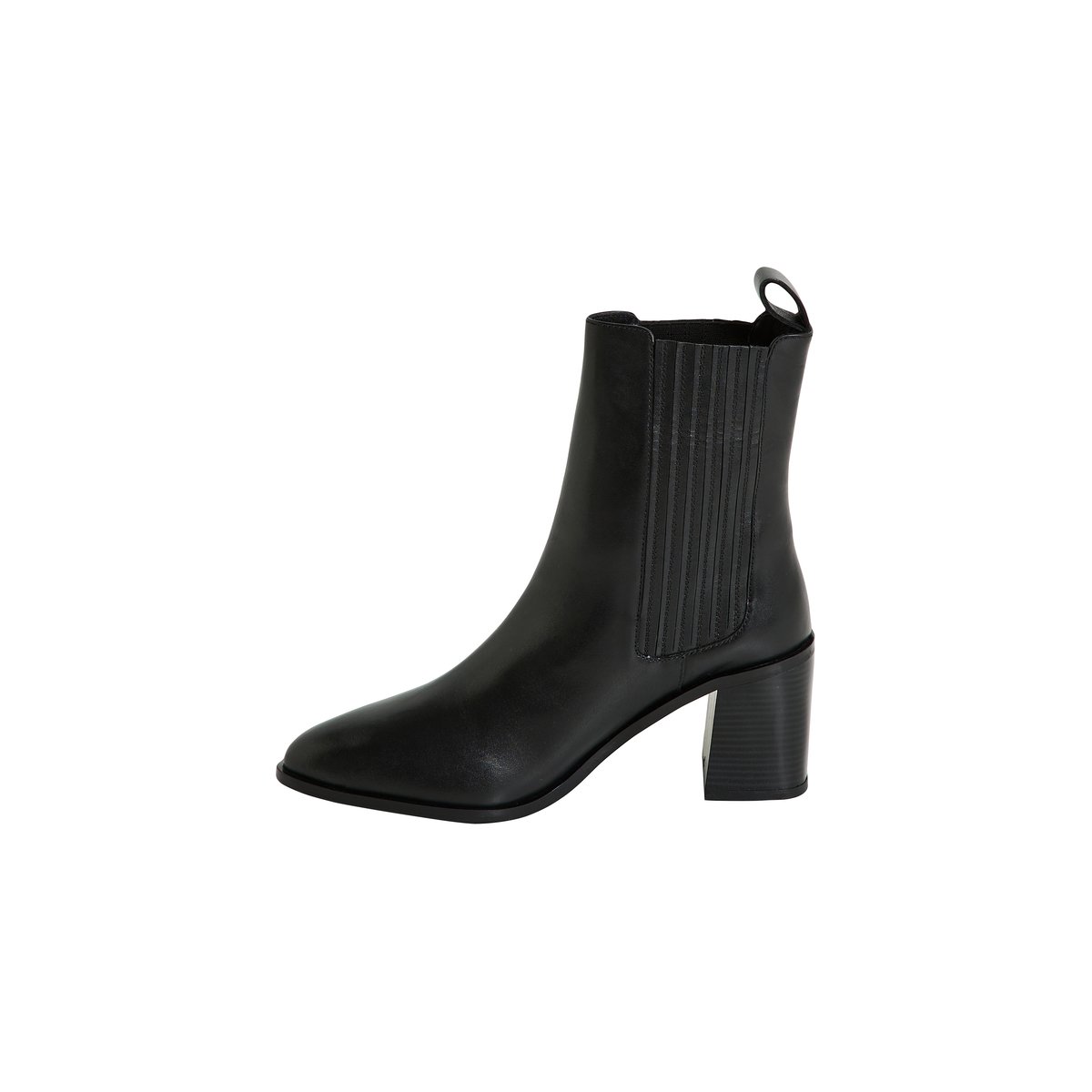 Bottines dessus cuir de vache noir, GRAIN DE MALICE