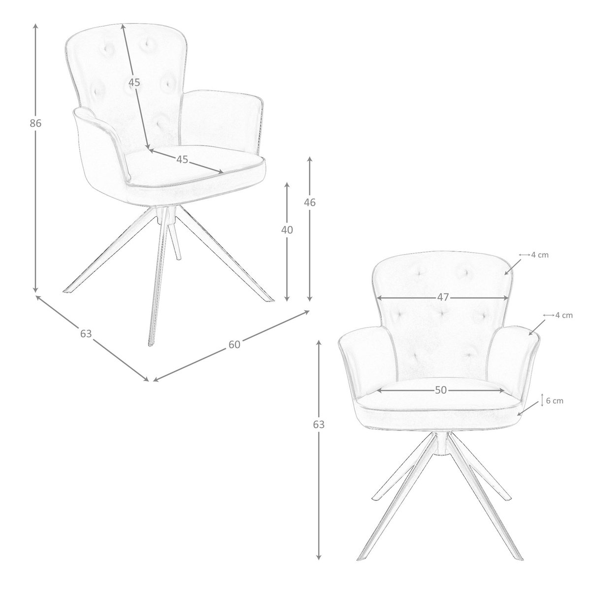 Chaise pivotante en simili cuir vert foncé | noir, ANGEL CERDA