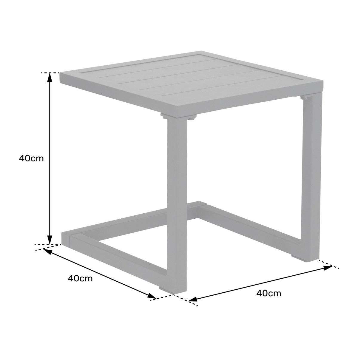 Table d'appoint en aluminium, BARBADOS gris anthracite, HAPPY GARDEN