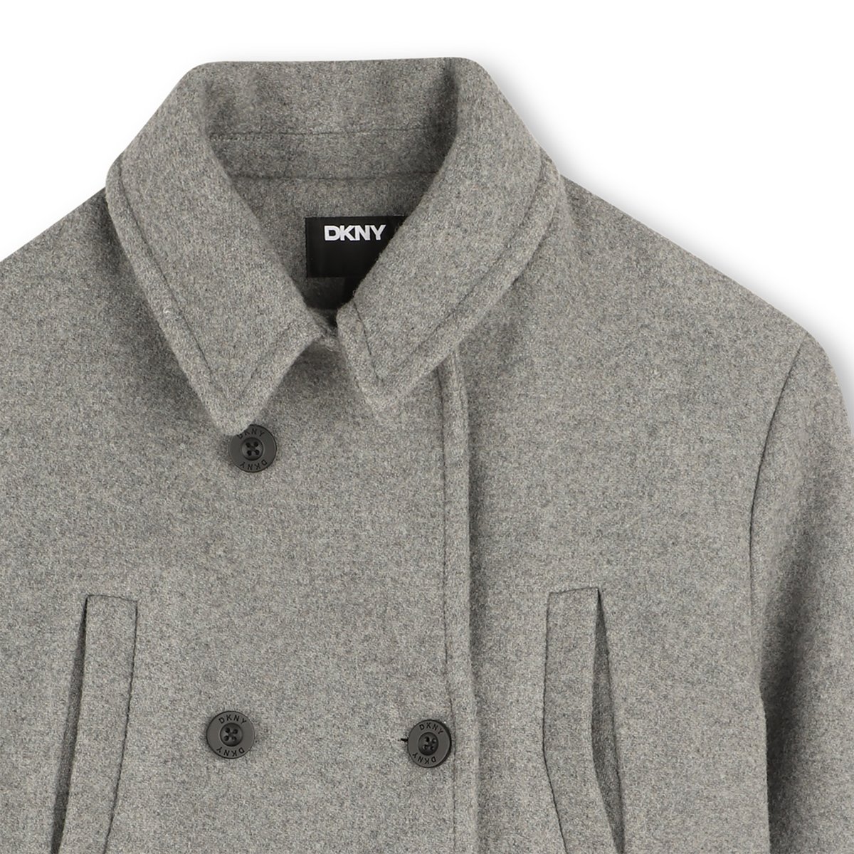 MANTEAU EN TISSU DE LAINE gris chine fonce, DKNY