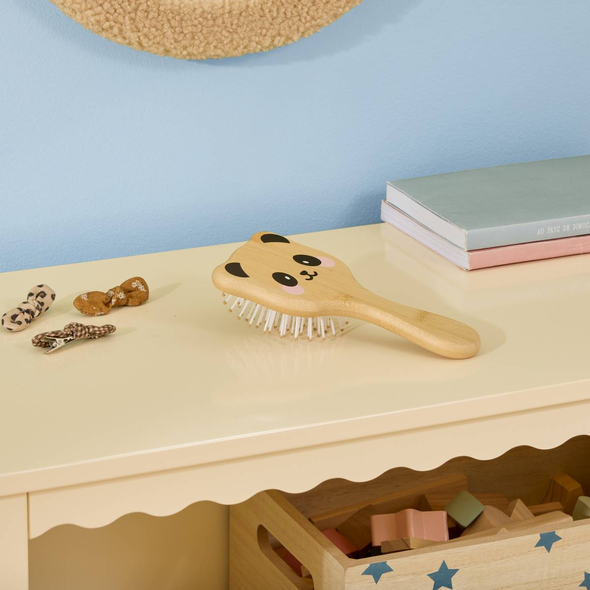 Brosse à Cheveux Panda en Bambou NIAMI beige, ATMOSPHERA FOR KIDS