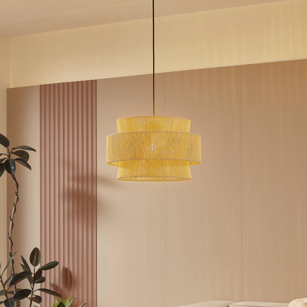 Suspension en papier traditionnelle, Anuva naturel, beige, LINDBY