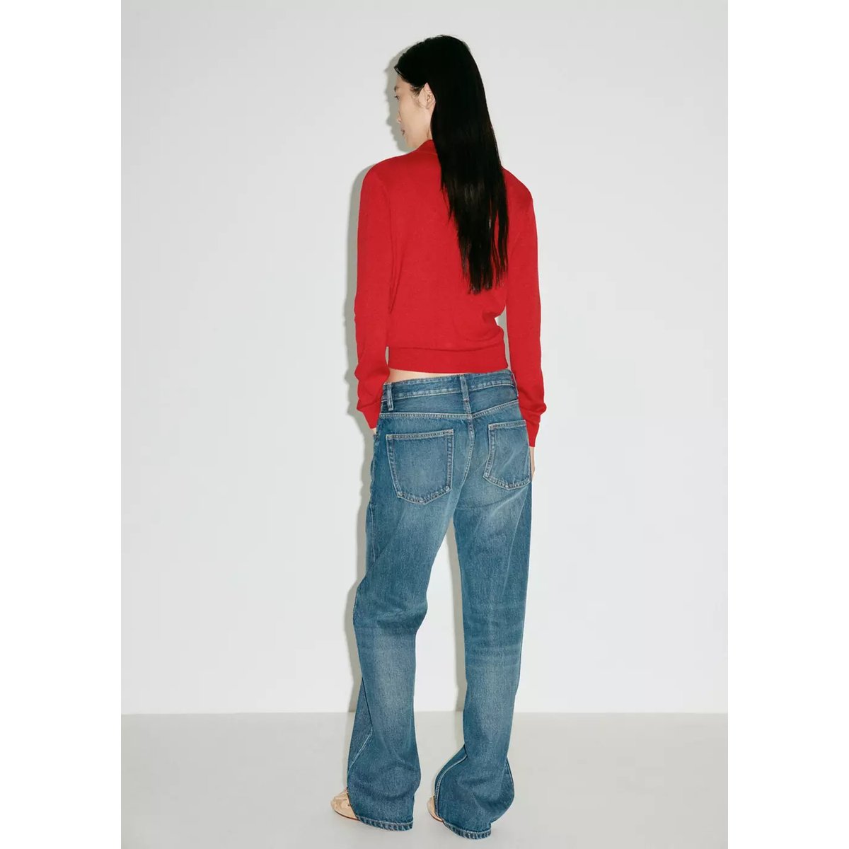Cardigan bouton col revers rouge, MANGO