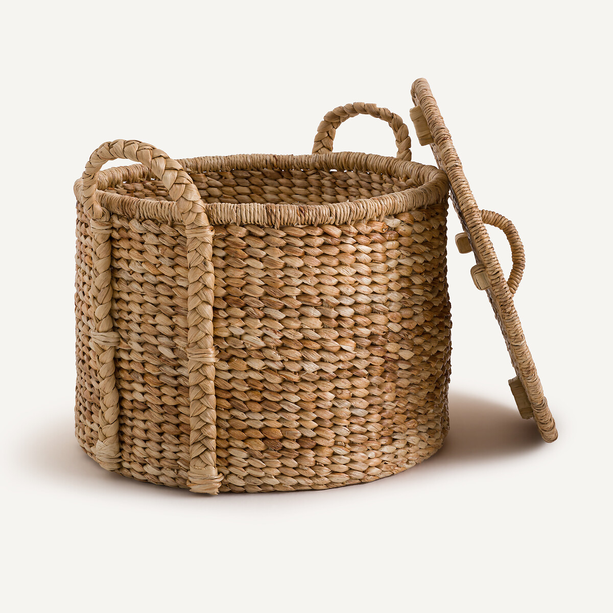 Panier rond à couvercle jacinthe d'eau 36,5cm Tima naturel, AM.PM