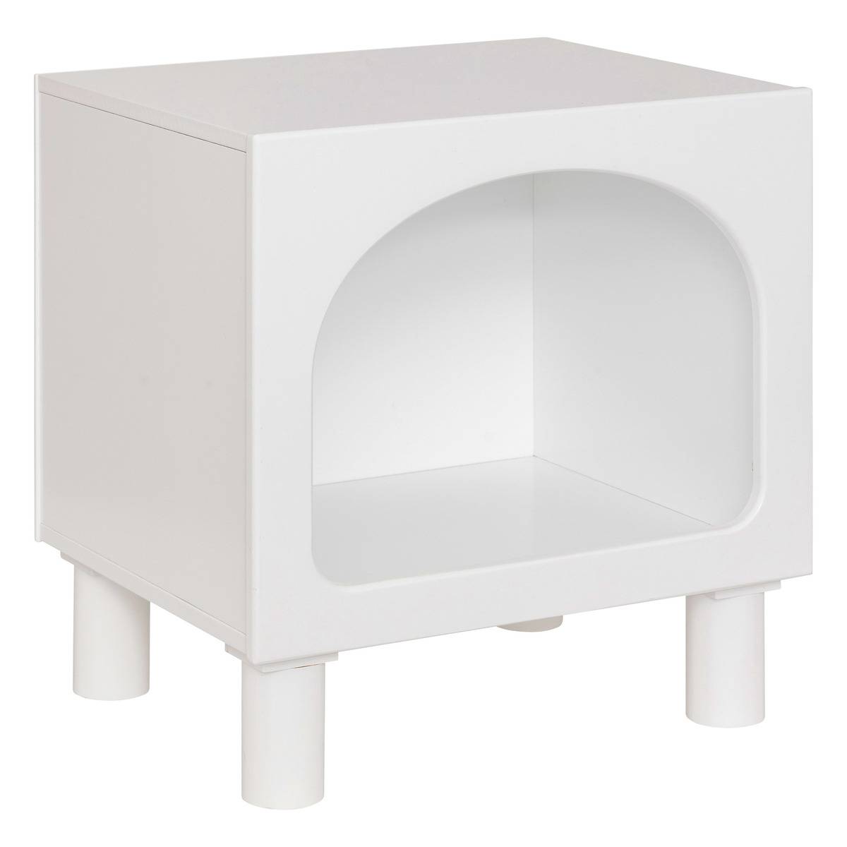 Table de chevet enfant 1 niche organique en pin TARA blanc, ATMOSPHERA FOR KIDS