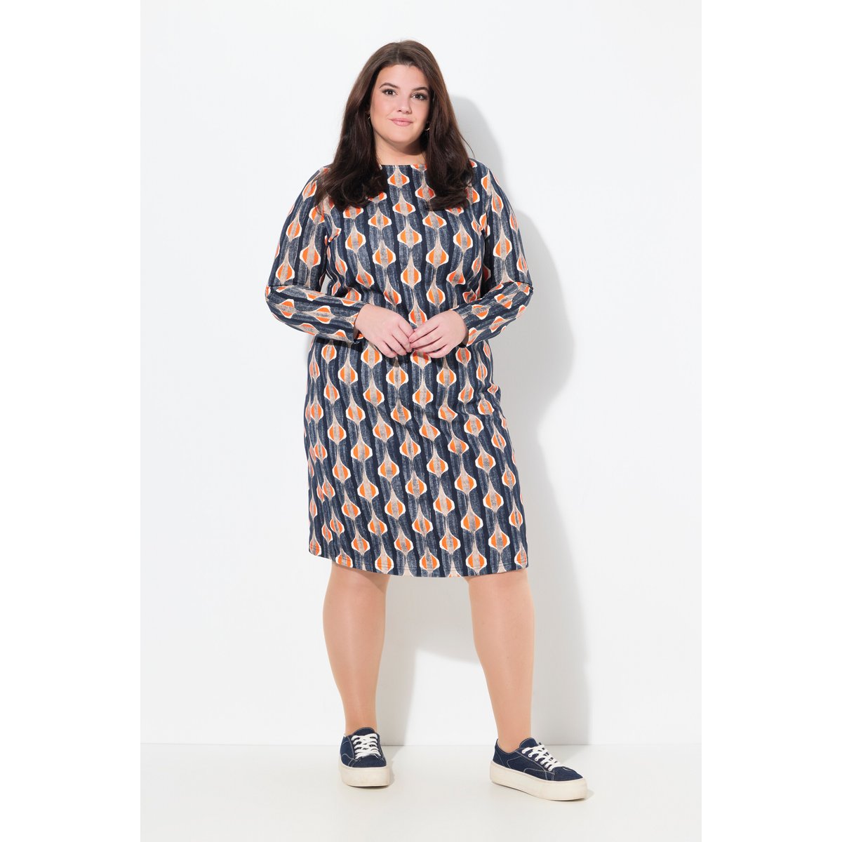 Robe en molleton de coton bio noir, ULLA POPKEN