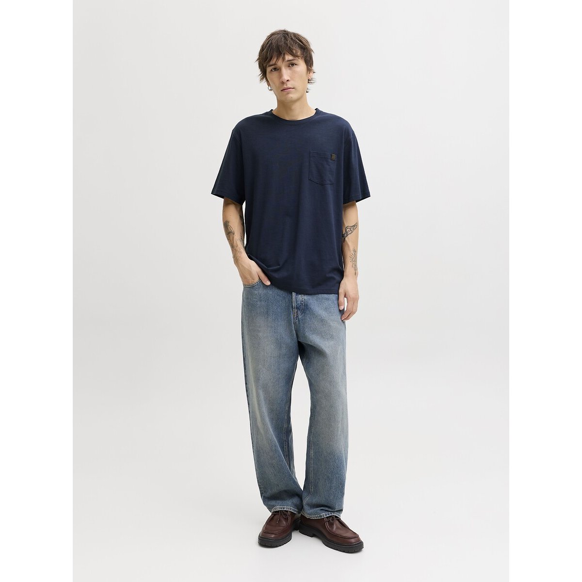 T-shirt manches courtes relaxed bleu marine, JACK & JONES