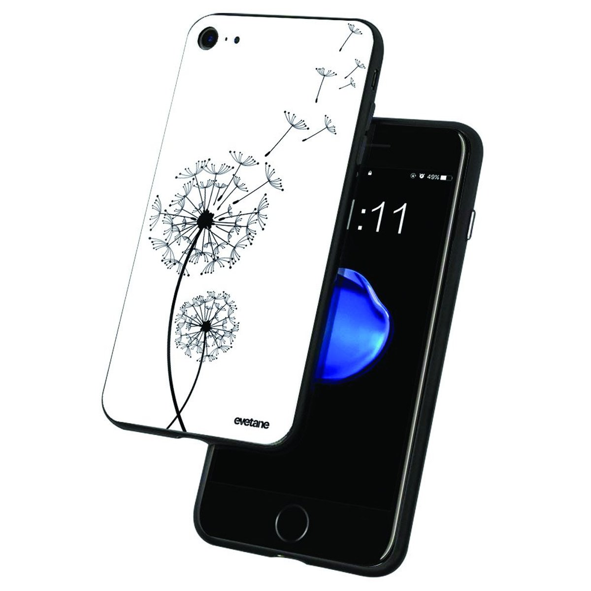 Coque en verre trempé iPhone 6/6S pissenlit, EVETANE