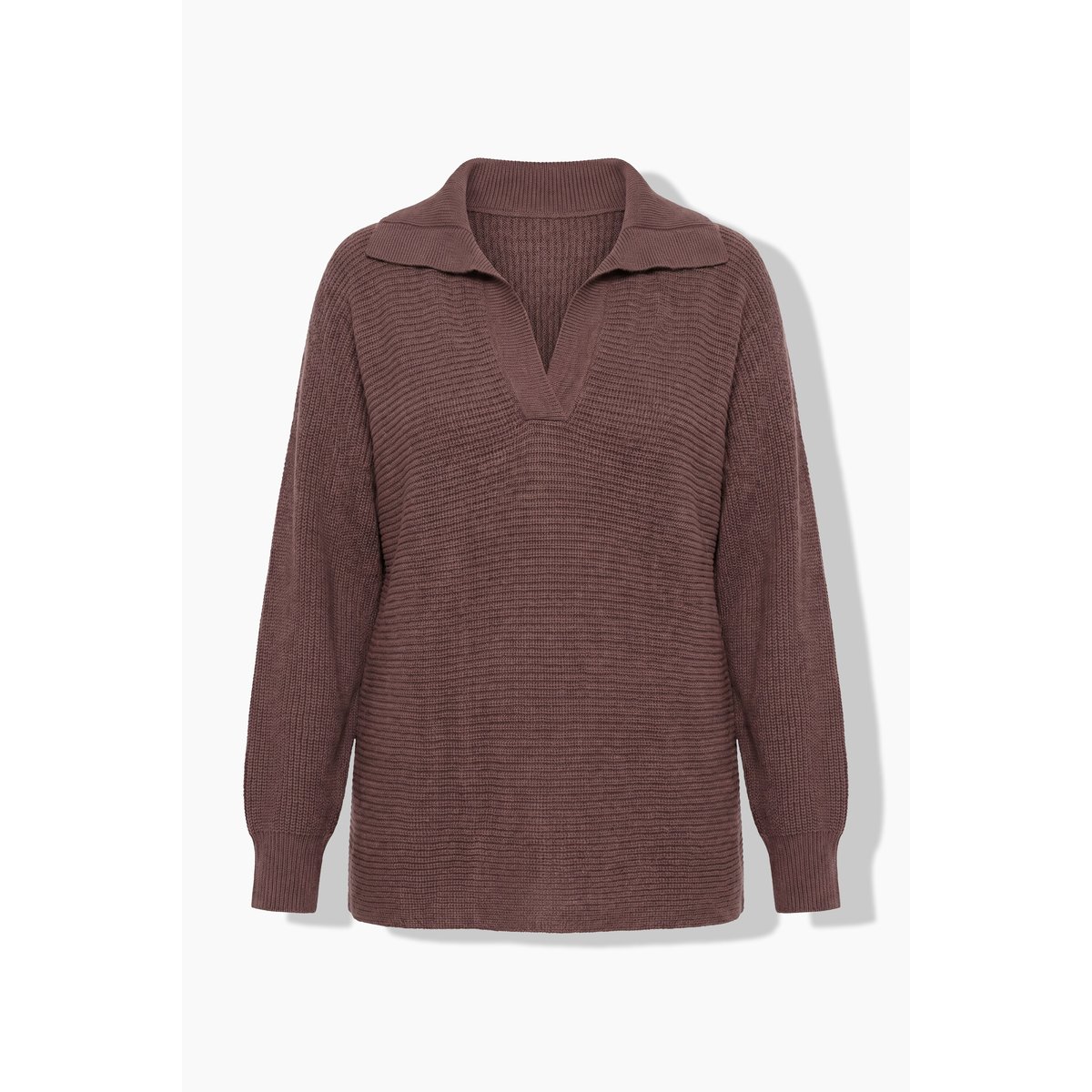 Pull maille horizontale marron, ULLA POPKEN