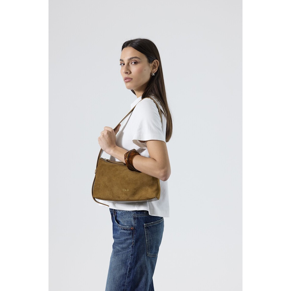 Bolso de piel para llevar al hombro, Bowie tabaco, NAT & NIN