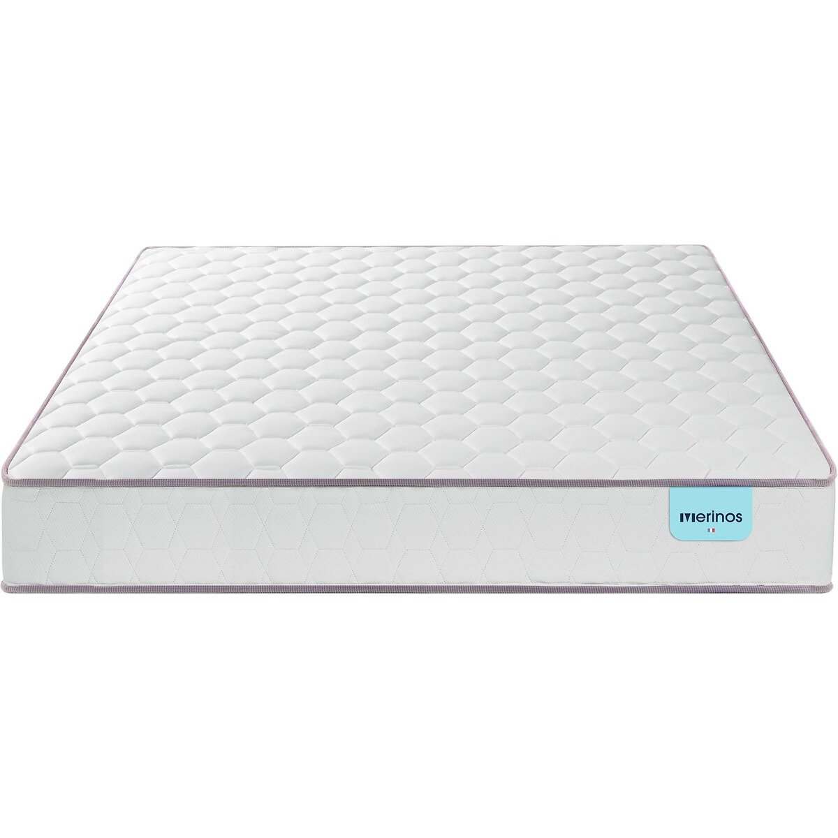 Ensemble matelas ressorts ensachés + sommier Natty blanc, MERINOS
