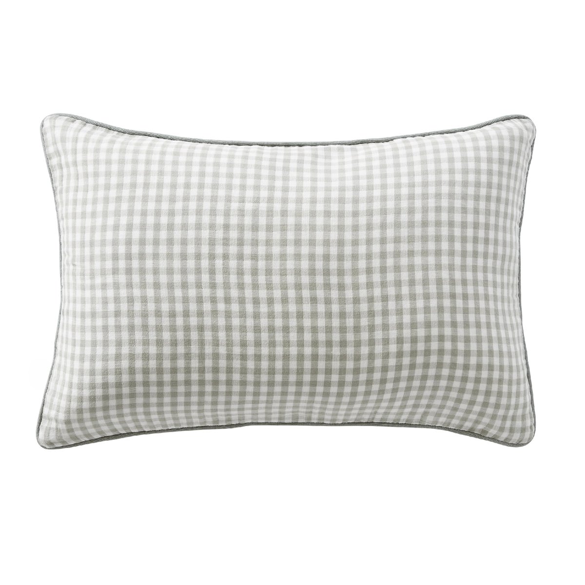 Coussin dehoussable en gaze de coton Vickie vichy eucalyptus, EDEN