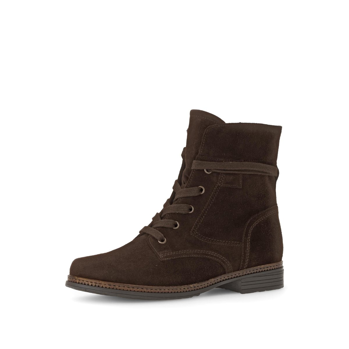Bottines en cuir à talon décroché marron, GABOR