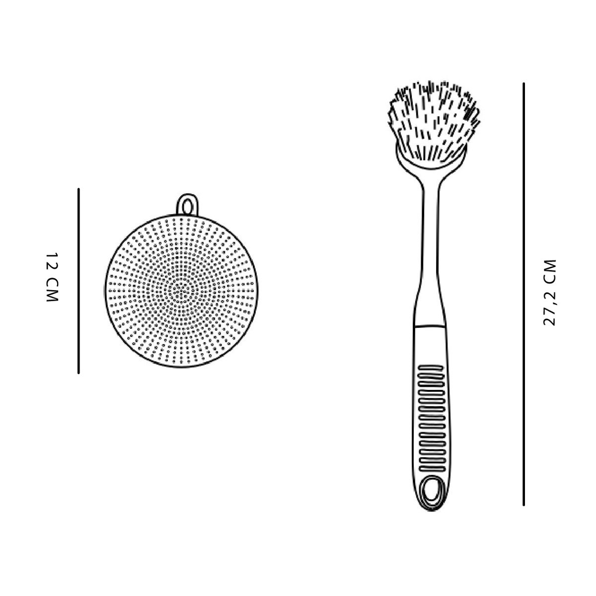 Brosse et éponge à vaisselle en silicone KITCHEN blanc, UTILITY
