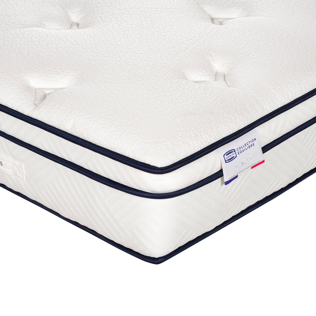 Matelas L'INEGALE 140x190, Hybride, ferme, H27 blanc, SIMMONS