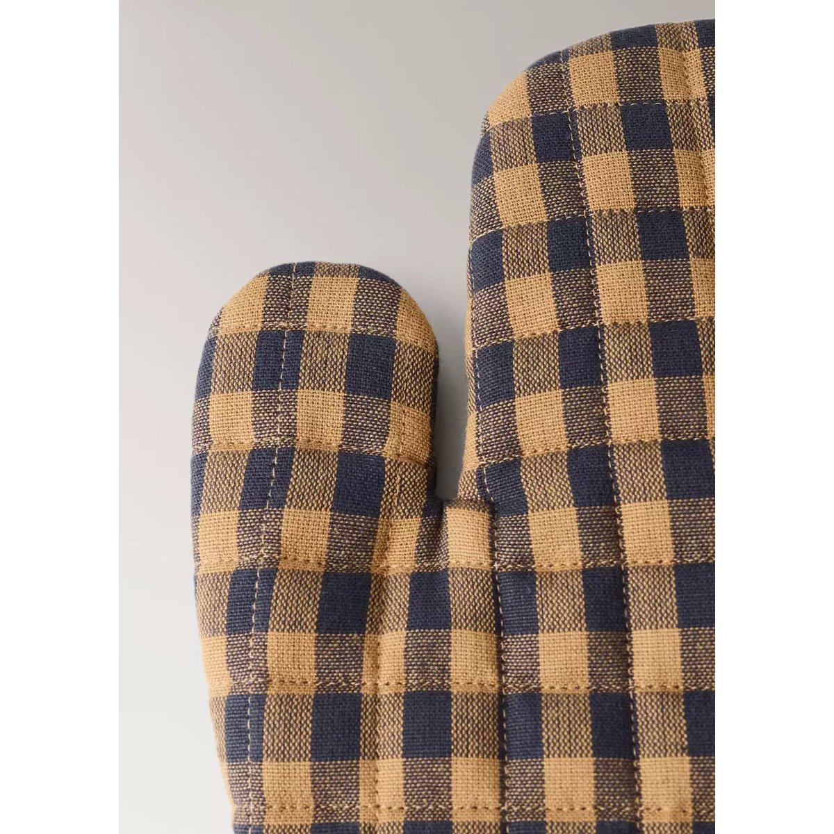 Gant en coton à carreaux bicolores moutarde, MANGO HOME