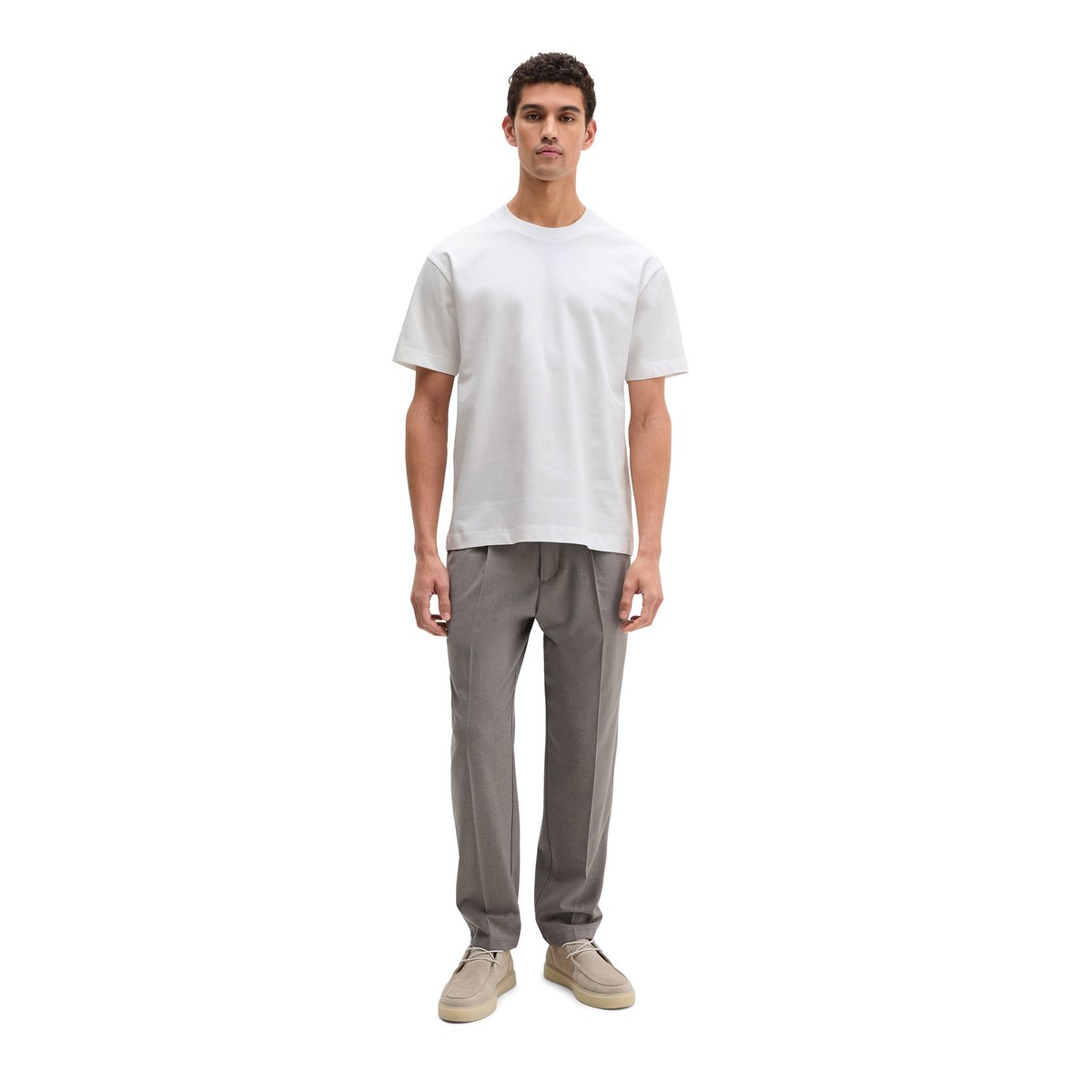 T-shirt relaxed en jersey de coton bio épais blanc, MARC O'POLO