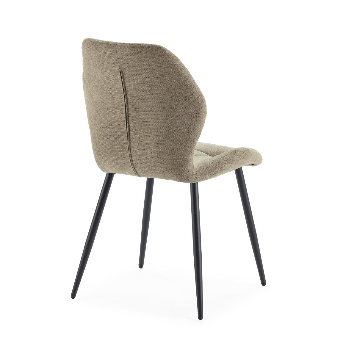Lot de 4 chaises en tissu avec pieds en métal noir L47,5 cm - LUNA vert, CALICOSY