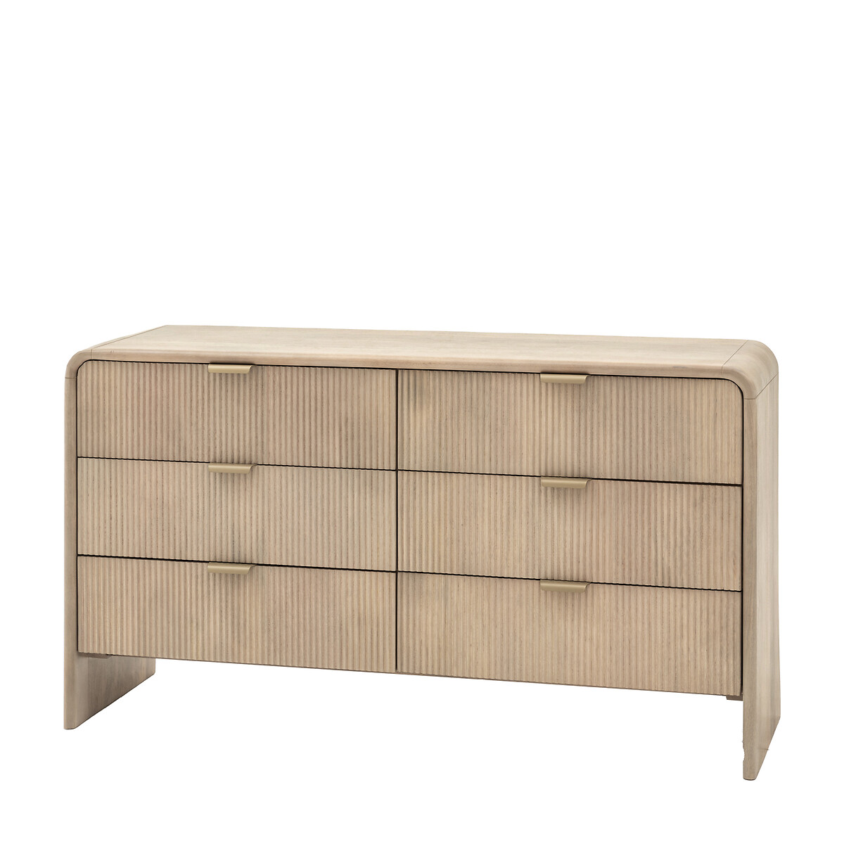 Corven Fluted Mango Wood 6 Drawer Chest wood, SO'HOME