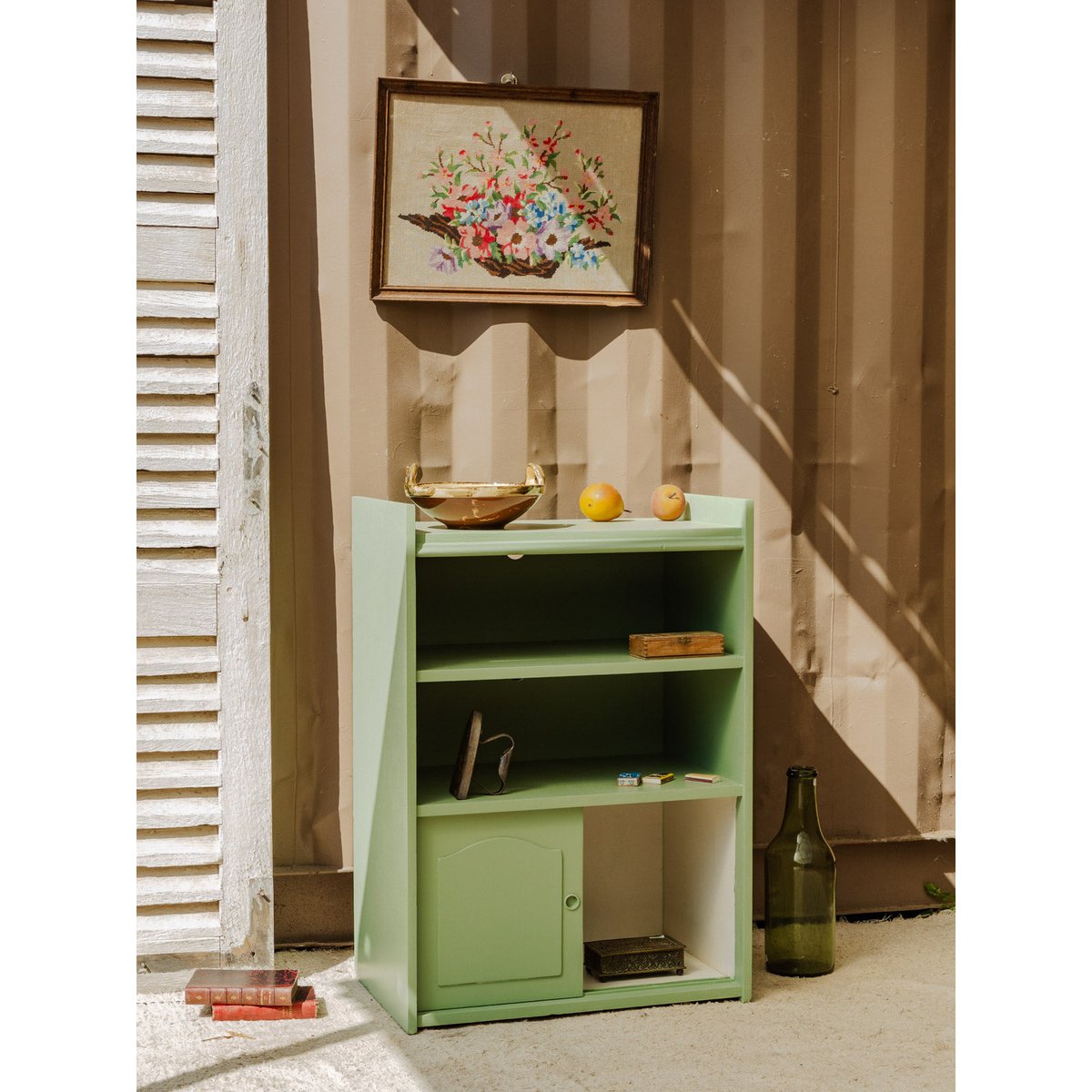 Étagère en bois vert Gaëlle N°879 - Bon état vert, DEBONGOUT