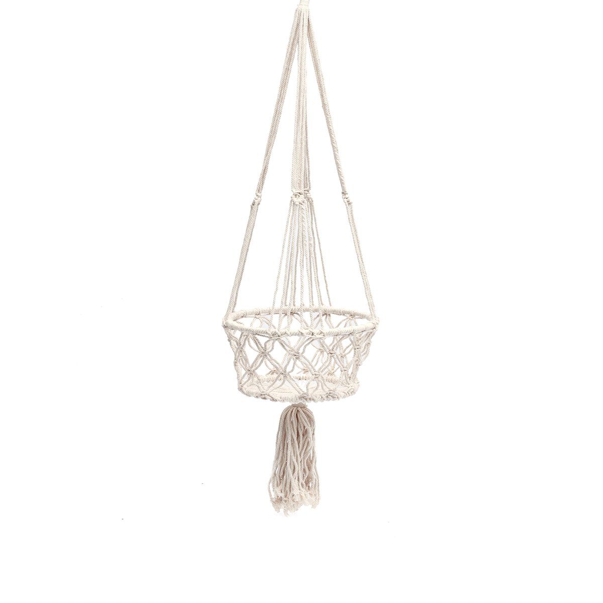 Suspension porte-plante en coton MACRAME blanc, BAZAR BIZAR