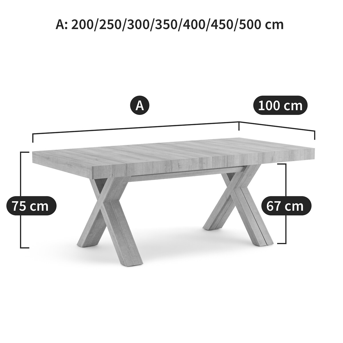 Table à manger, extensible, 18 couverts, ALBANI chêne, LA REDOUTE INTERIEURS