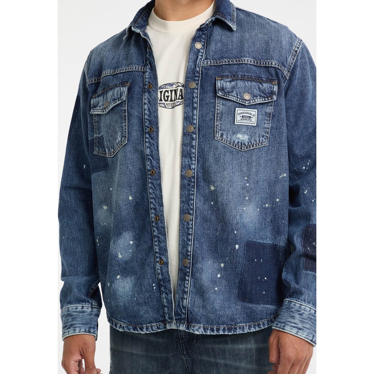 Chemise En Jean Oversize bleu, GUESS JEANS