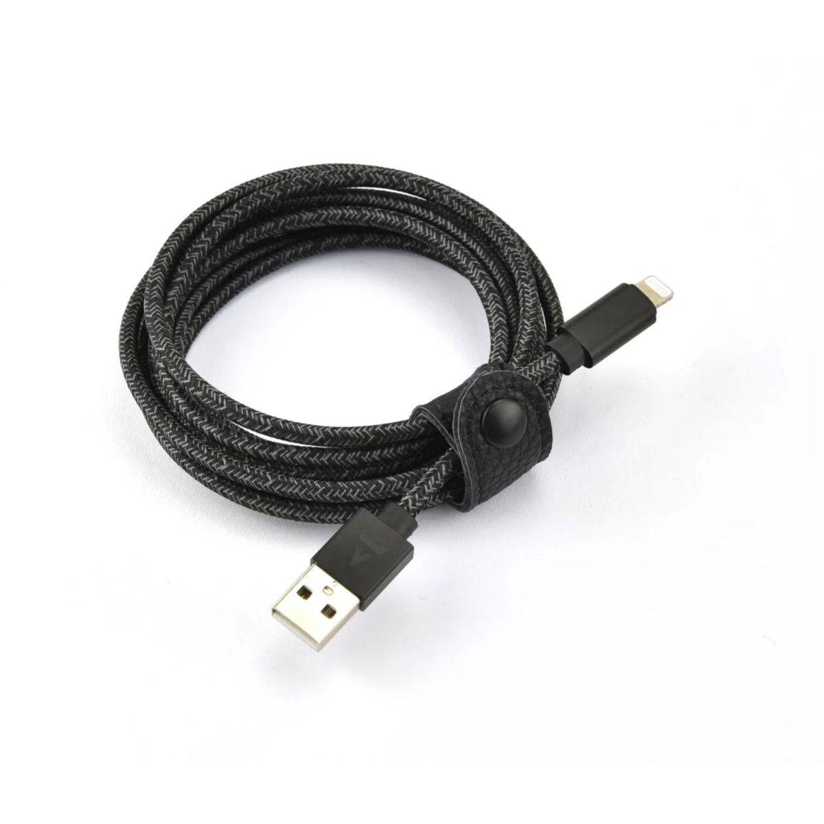 Câble Lightning vers USB 2M certifié Apple Noir couleur unique, ADEQWAT