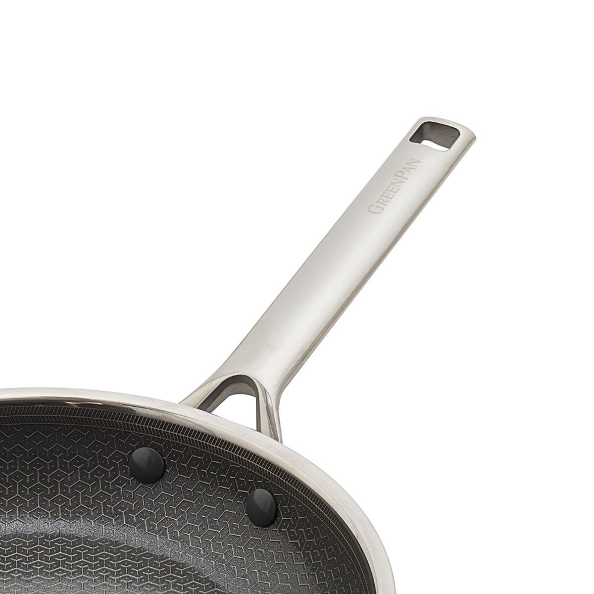 Wok 28 cm inox triply hybride revêtement céramique-Apex argent / métallique, GREENPAN