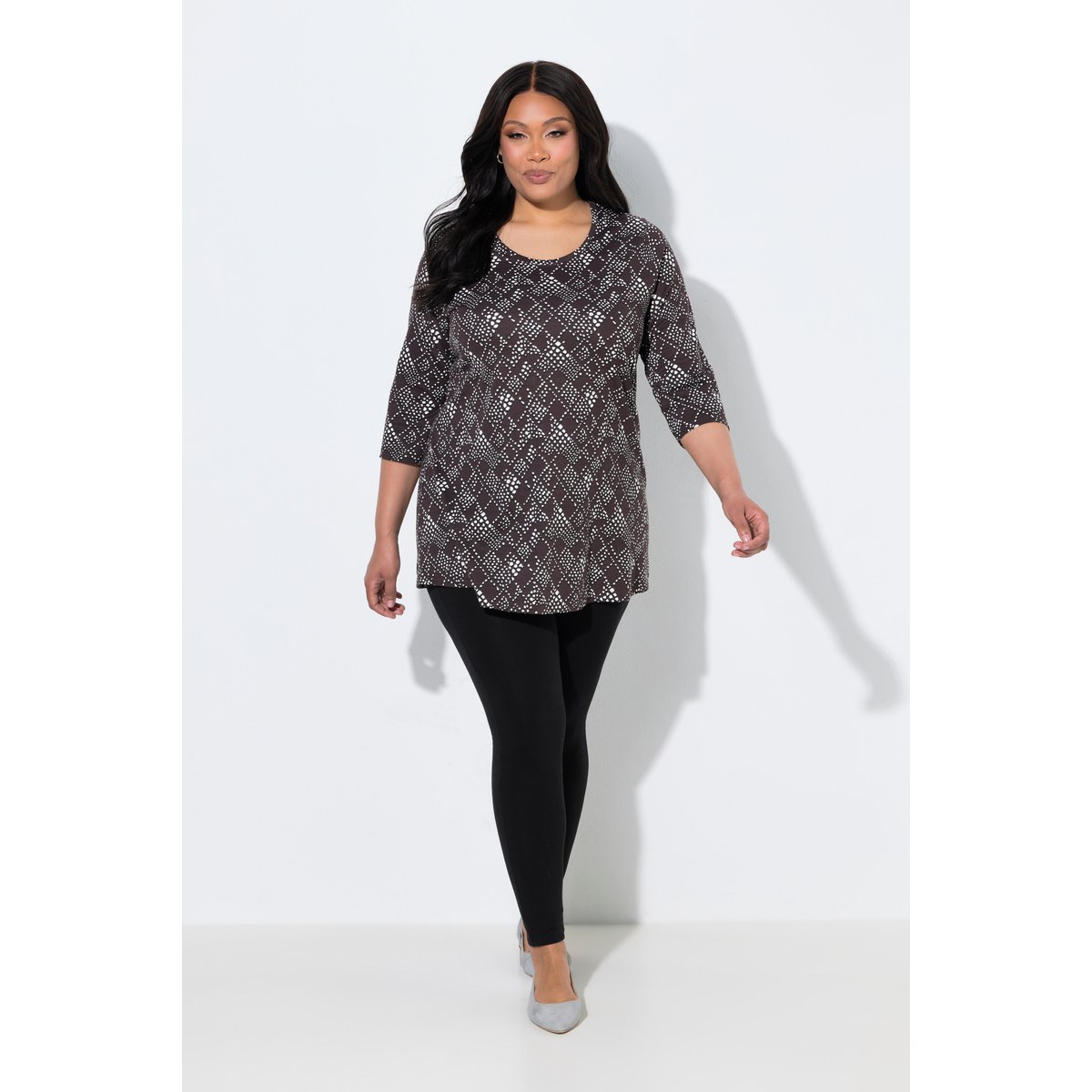 T-shirt long acajou, ULLA POPKEN